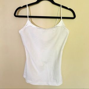 NWOT BANANA REPUBLIC White Cami w Satin Trim